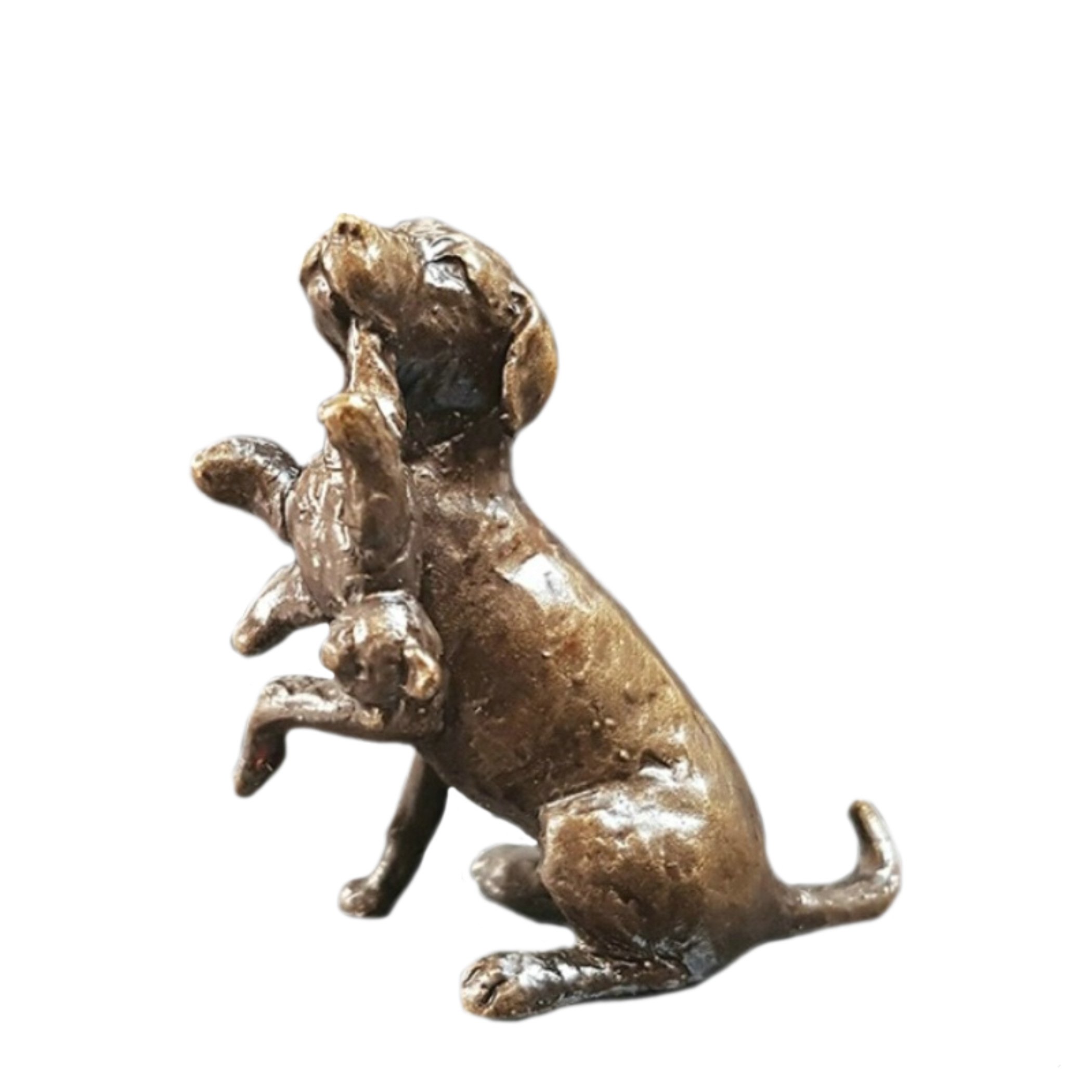 Labrador avec ours en peluche – Bronze miniature Figure – Butler et pêche.