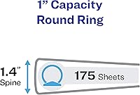 Vista 2 de Avery Economy View - Carpetas de 3 anillas, anillos redondos de 1 pulgada, 12 carpetas blancas (05711)