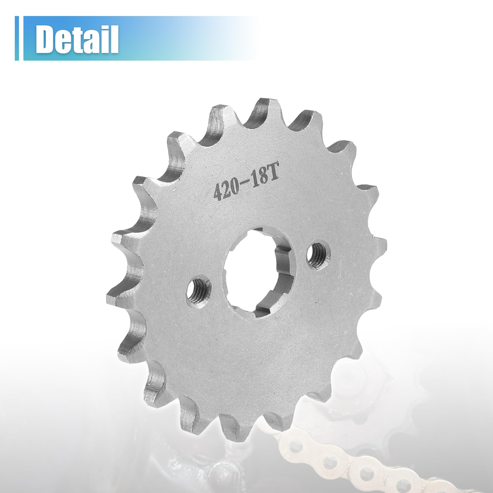 QUARKZMAN Pignon Moteur Avant 1 Jeu Moto Tout-Terrain 18 Dents 20mm ID | Métal, 78x6mm, Entraxe 35mm, Vis M6x1.0, Compatible Tout-Terrain, ATV, Go Kart, Quad