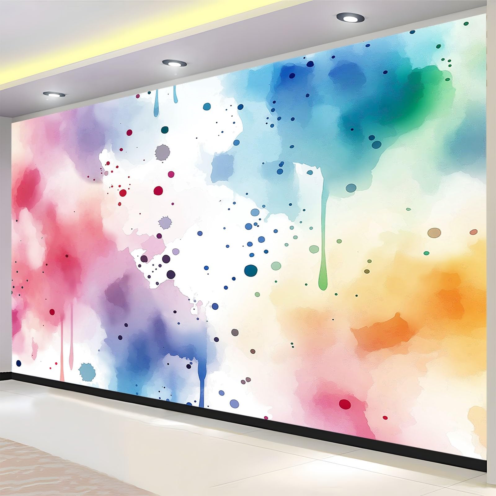 Fototapeta, ręcznie malowana farba, kolor 350 x 256 cm, flizelina, tapeta 3D, nowoczesny salon, sypialnia, artystyczny plakat, mural tapeta
