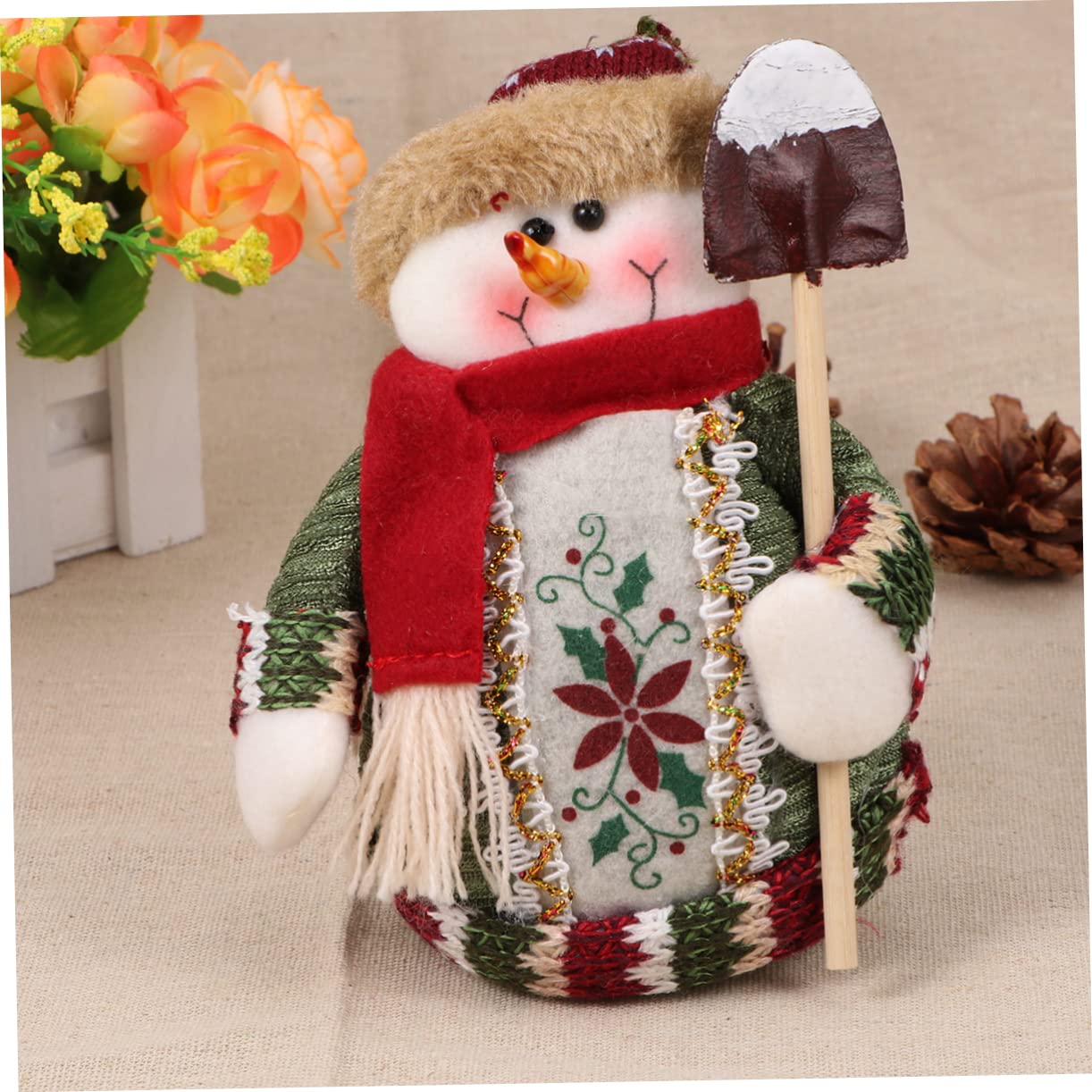 Abaodam 3 Lindas Muñecas Navideñas De Franela Alces Papá Noel Y Renos Decoraciones para Fiestas En Casa Y Oficina.