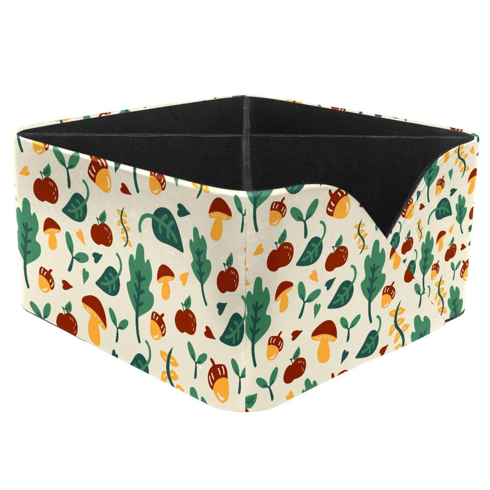 KengjuTesu Mushrooms Pine Nuts Desktop Organizer Pen Holder, Rectangular Pencil Cup for Office, Study and Makeup Stations