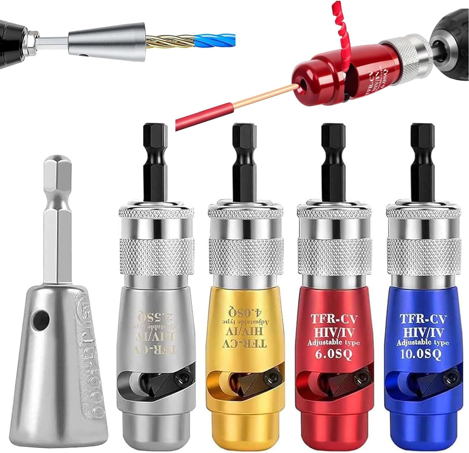 BAOERYAA Wire Stripping Tool for Drill, Set of 5 Wire Stripping Tool