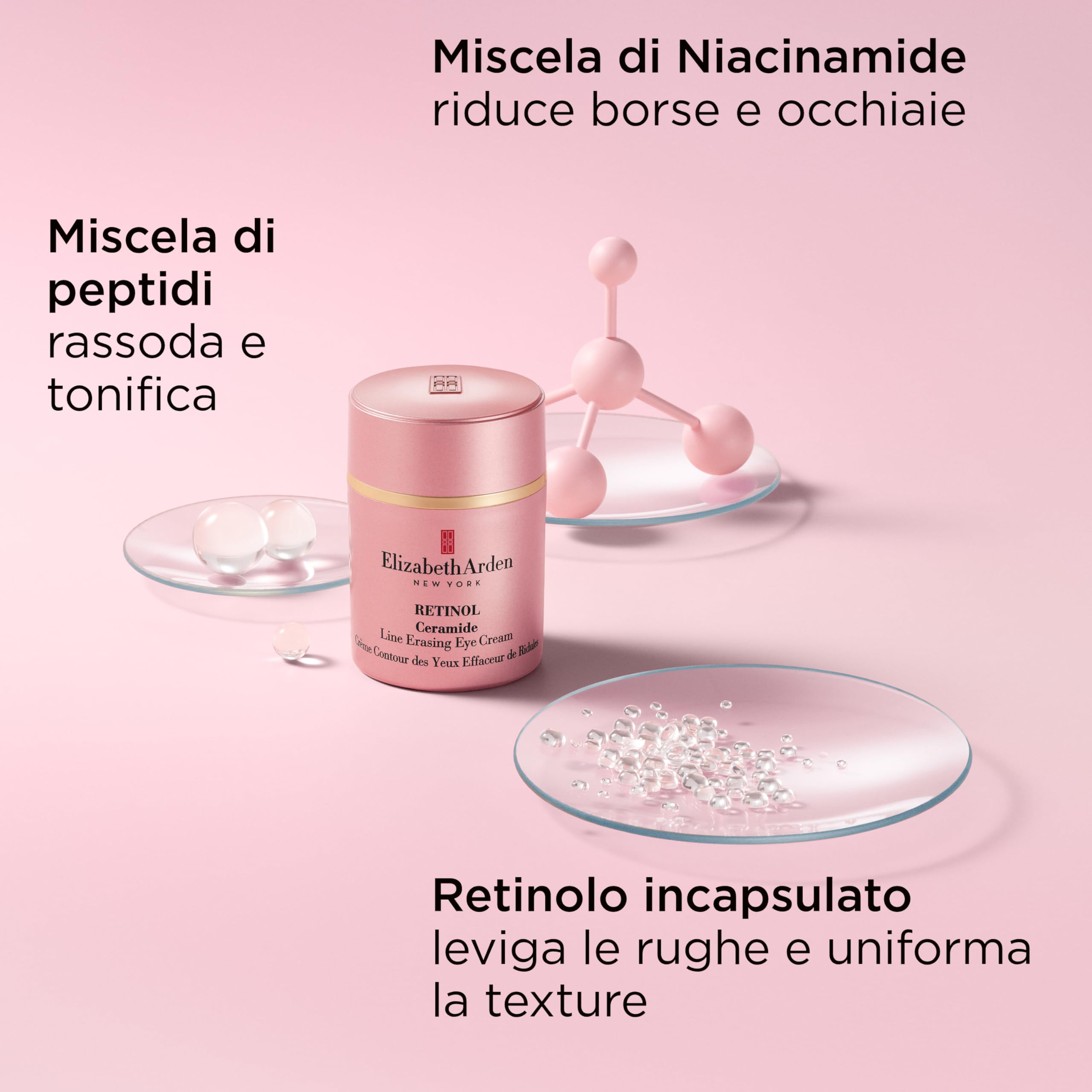 Elizabeth Arden - Retinol Ceramide, Trattamento Notturno per il Contorno Occhi con Retinolo e Ceramidi, Leviga e Illumina, Pelle Più Giovane, Crema Leggera, per Tutti i Tipi di Pelle - 15 ml
