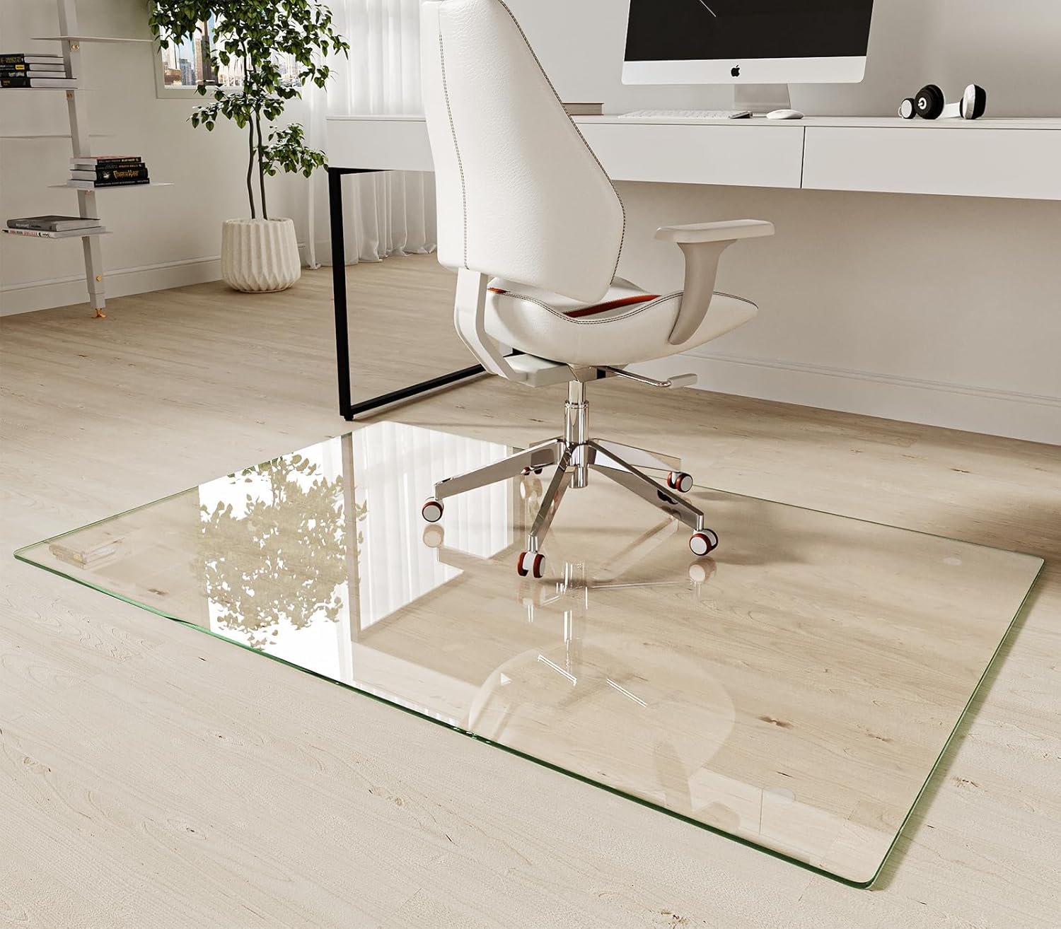 ClearShield Tempered Glass Chair Mat Scratch-Resistant for Hardwood Floors