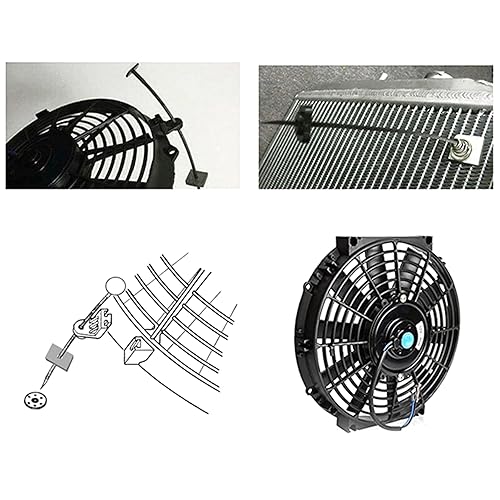 Miniatura 3 de Juego de 3 piezas de montaje de ventilador, kit de montaje de correas de radiador eléctrico para automóvil, ventilador de radiador eléctrico de 7