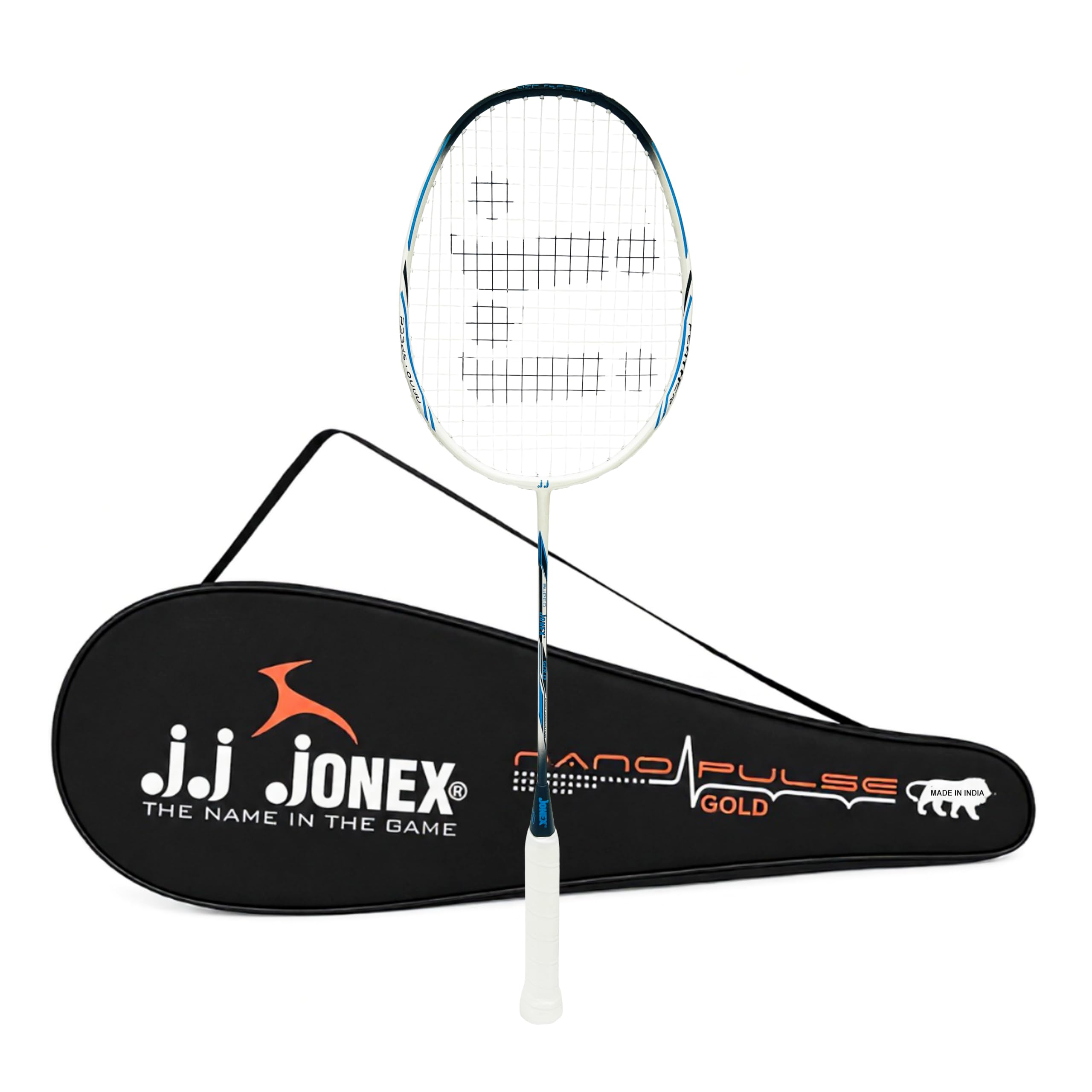 JJ JONEX Gold Badminton | Jointless with Carbon Shaft and Aluminium Frame | Lightweight Grade Smash Power Racquet for Practice & Match with Grip Handle | 28-30lbs String Tension |-image-12