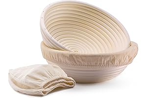 Kook Banneton Basket Round - 9 Inch Artisan Sourdough Bread Making Kit