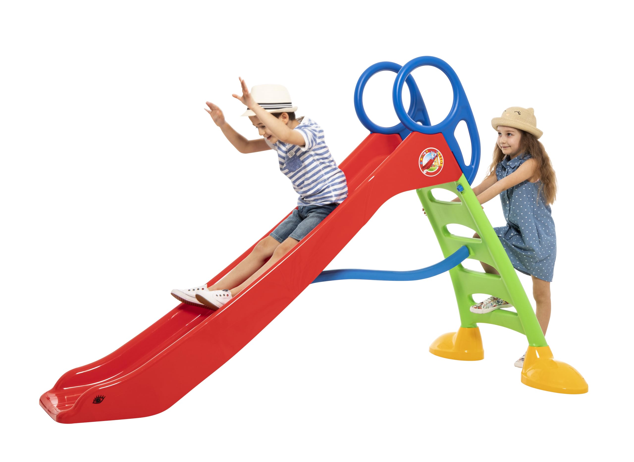 Kinder Rutsche Wasserrutsche freistehend 200 cm rot/grün 2in1