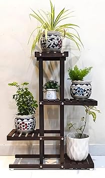 Dime Store Wooden Plant Stand for Balcony Outdoor Indoor Plants Stand Foldable Display Rack Storage Rack for Patio Garden Yard (Medium) - image, photos