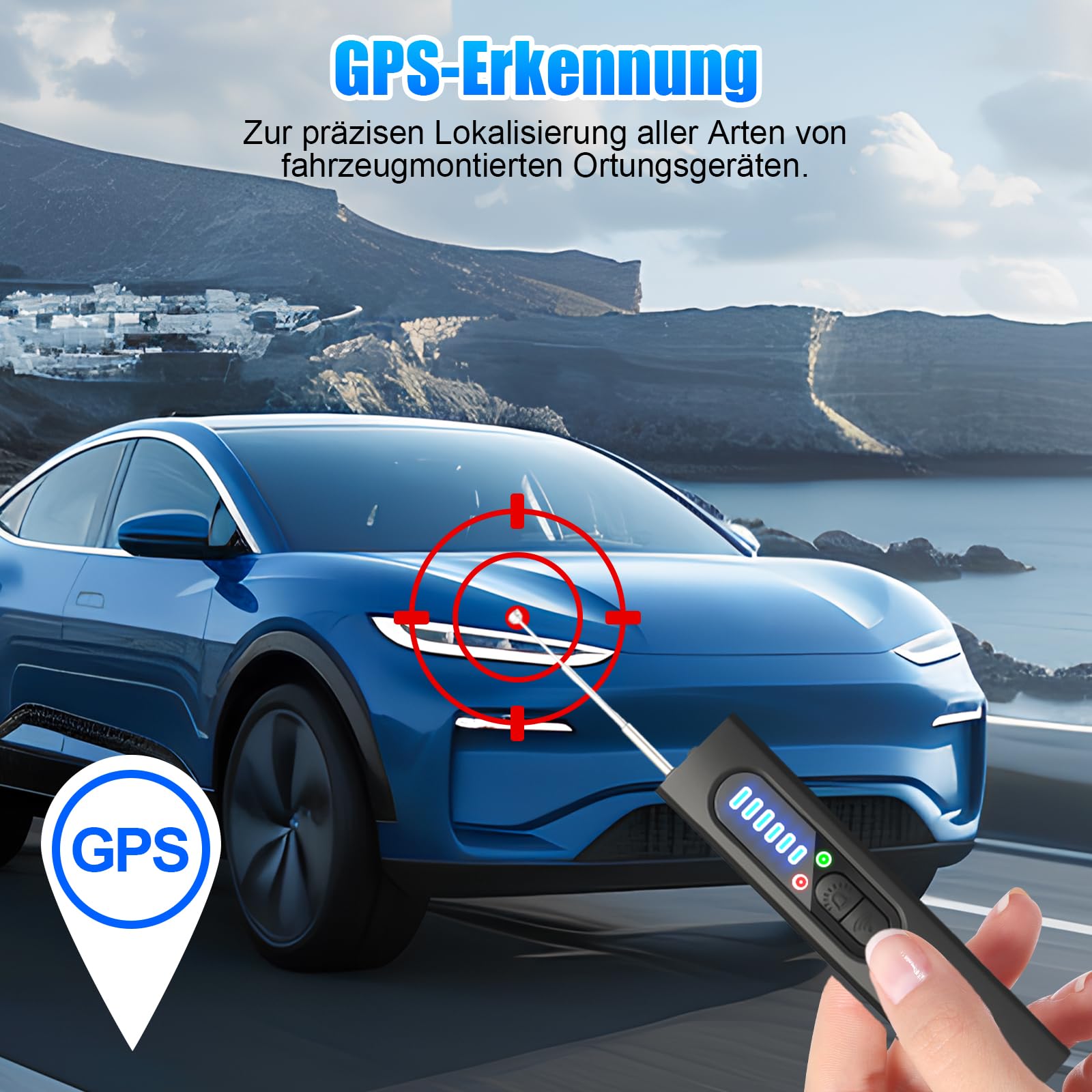 Détecteur de Caméra Cachée 4 en 1 – Détecteur de Micro Espion, GPS Tracker, Détecteur RF sans Fil, 5 Niveaux de Sensibilité, Alarme de Sécurité pour Maison, Bureau, Hôtel