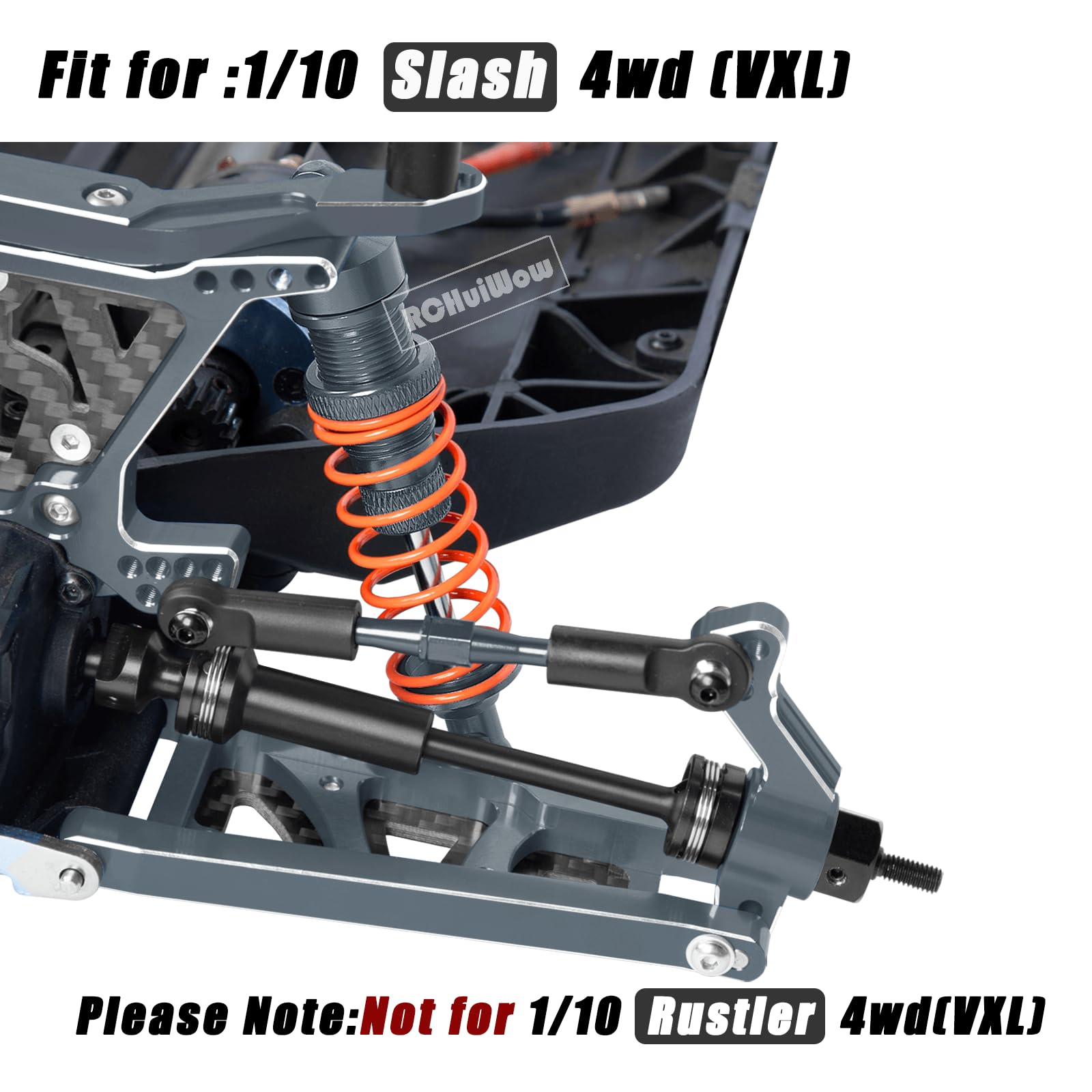 RCHuiWow RC Upgrades Part for 1/10 Slash,Suspension Arms,Shock Towers,Body Mount,Caster Block,Steering Blocks,Rear Stub Axle Carriers,Steering Block,Driveshaft,Titanium