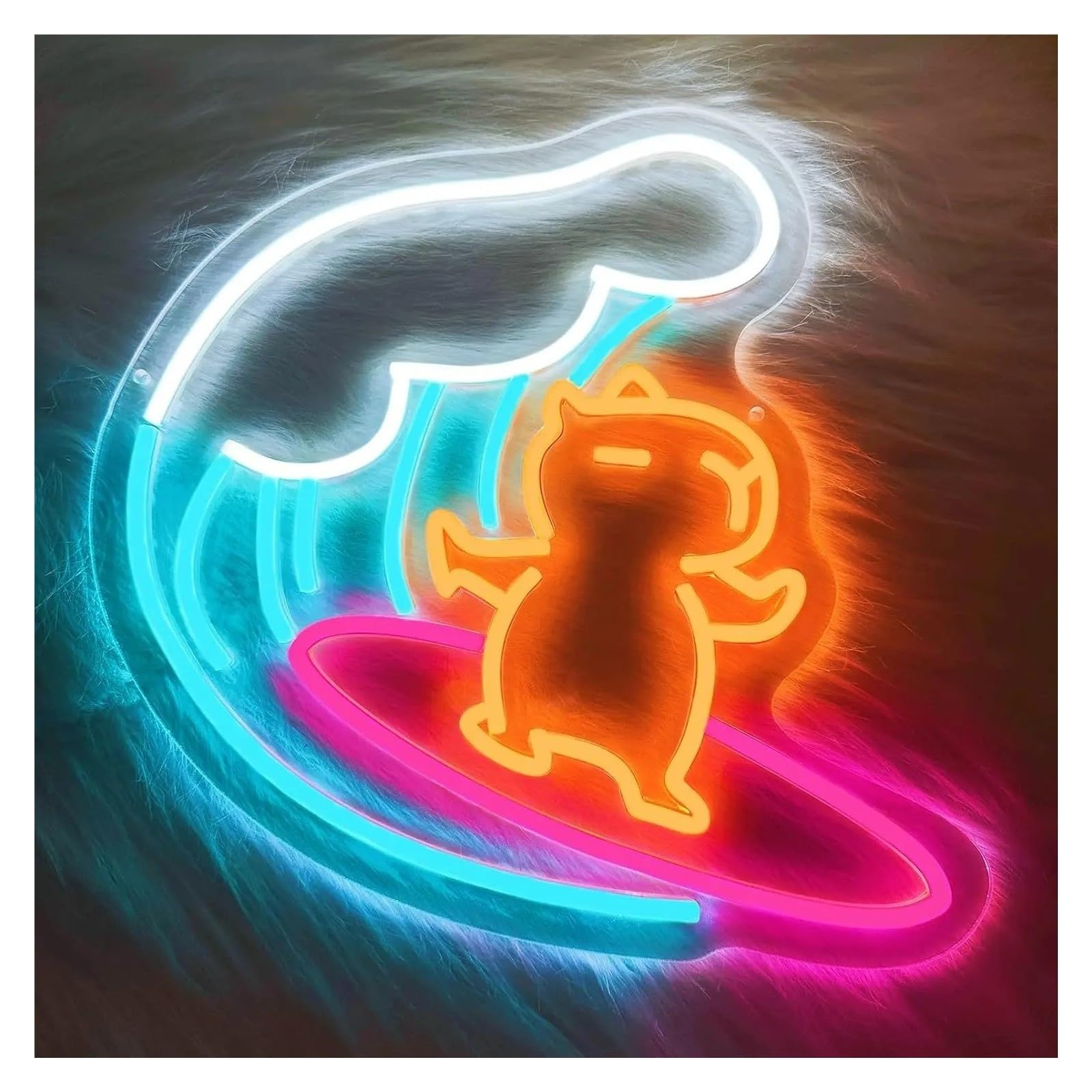 Insegna al Neon Insegna Al Neon Del LED Surf Gatto Sulla Tavola Da
