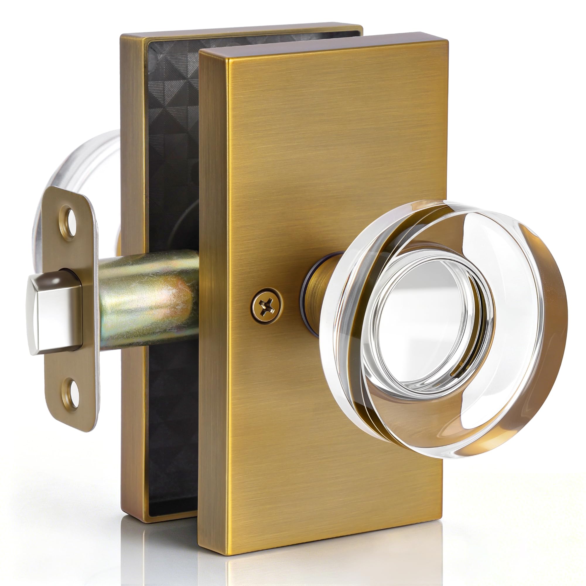 Black Glass Door Knobs with Lock - Privacy & Style -29
