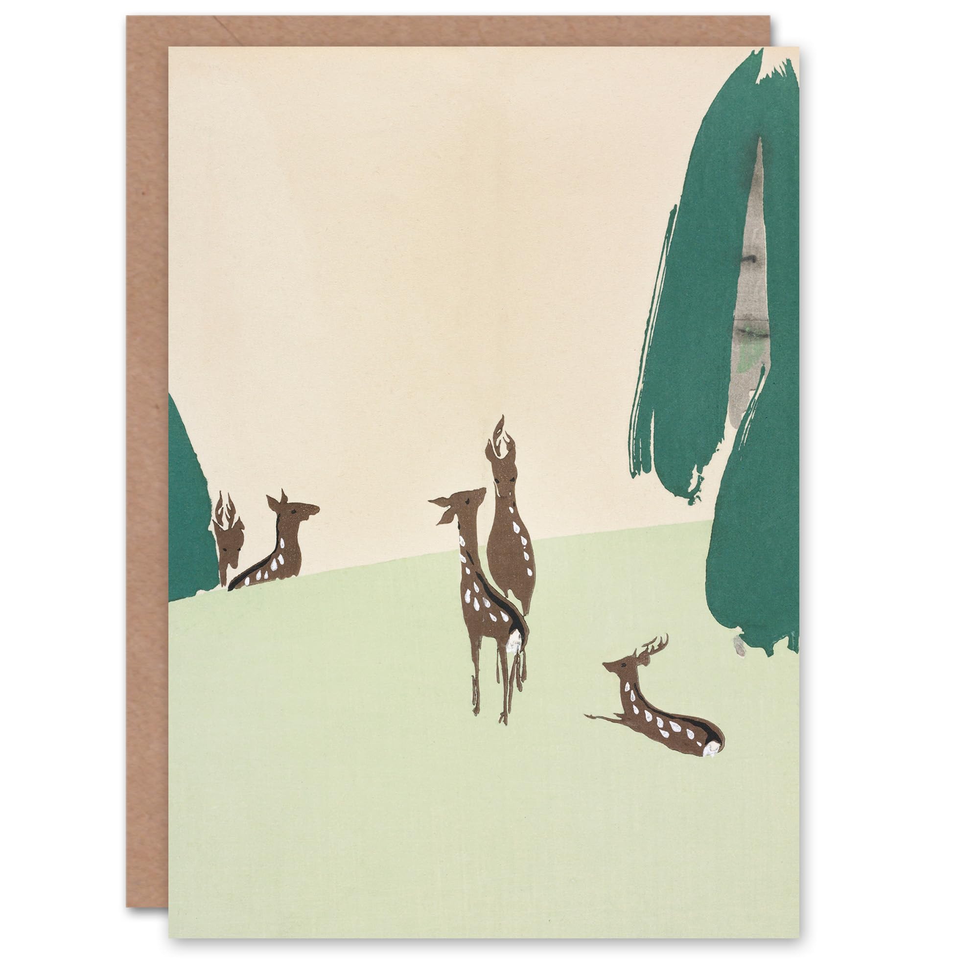 Artery8 Kamisaka Sekka Art Card Deer Forest Vintage Japanese
