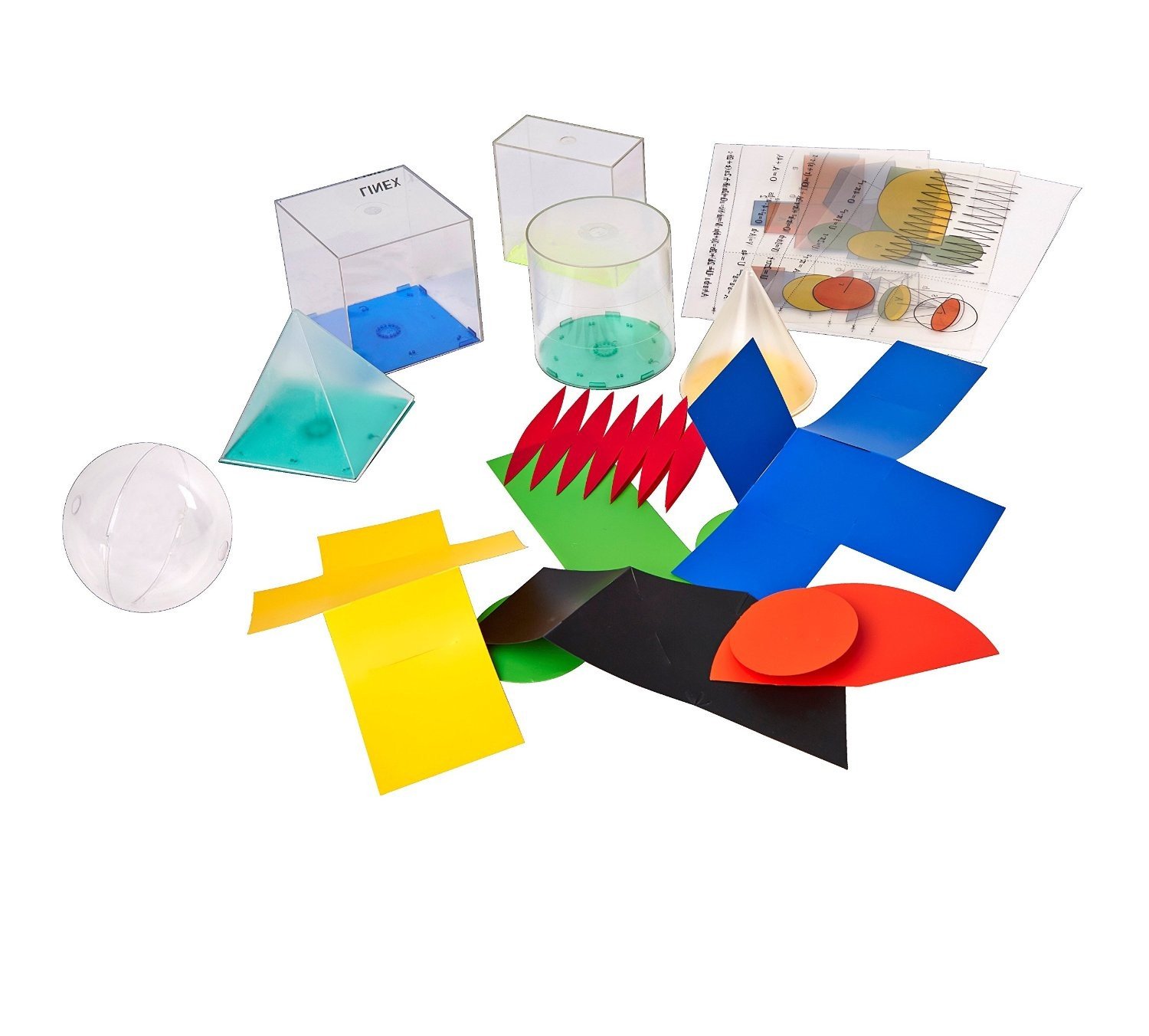 WISSNER® aktiv lernen - 6 Geometriekörper mit Netz, Schnitten und Formelsammlung - RE-Plastic®
