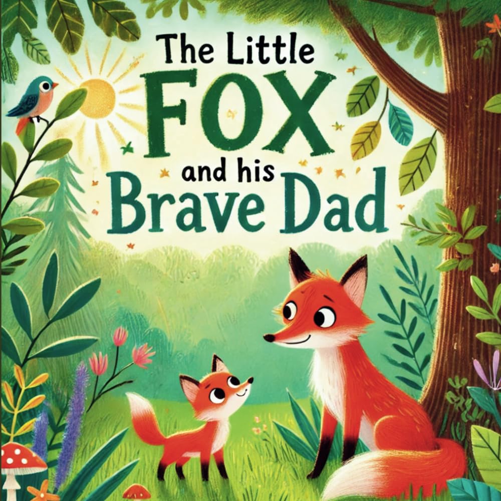 The Little Fox and his BRAVE DAD: Beautiful story and coloring page