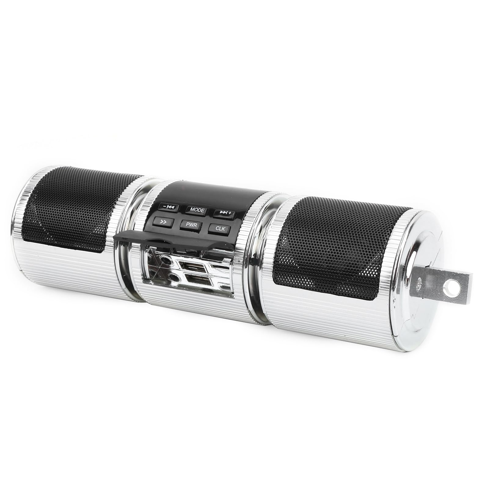 Motorcycle Stereo Speaker, Motorcycle Speaker Stereo Motor MP3 Player, for Motorcycles Outdoor Riding MP3 Wearresistant (Silver)