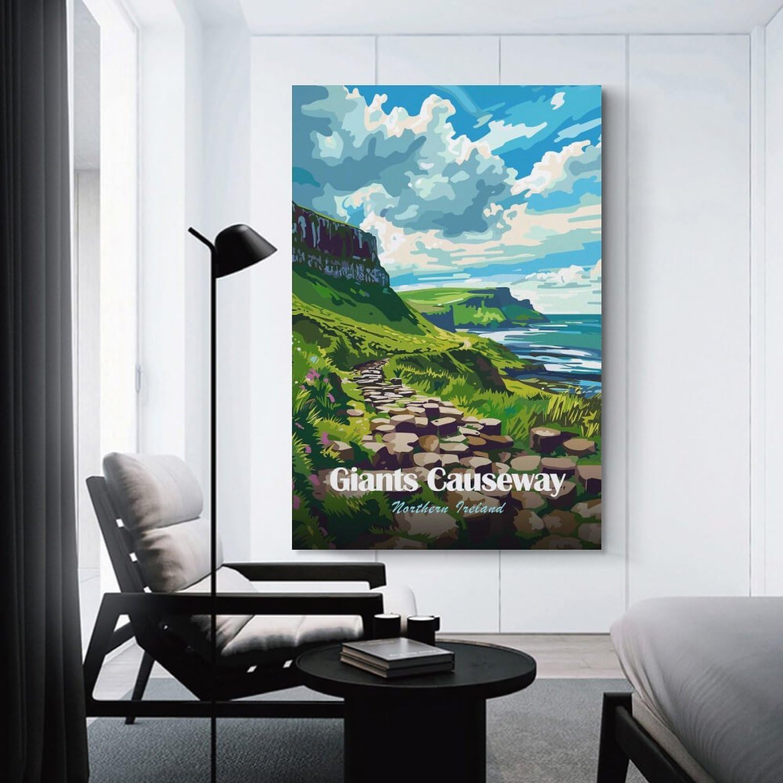 Junmoney Giants Causeway Northern Ireland Landscape Art Canvas Art Print 20x30inch(50x75cm), for Art Walls, Layered Displays Or Homes, Decorative Artwork with Flexible Styling