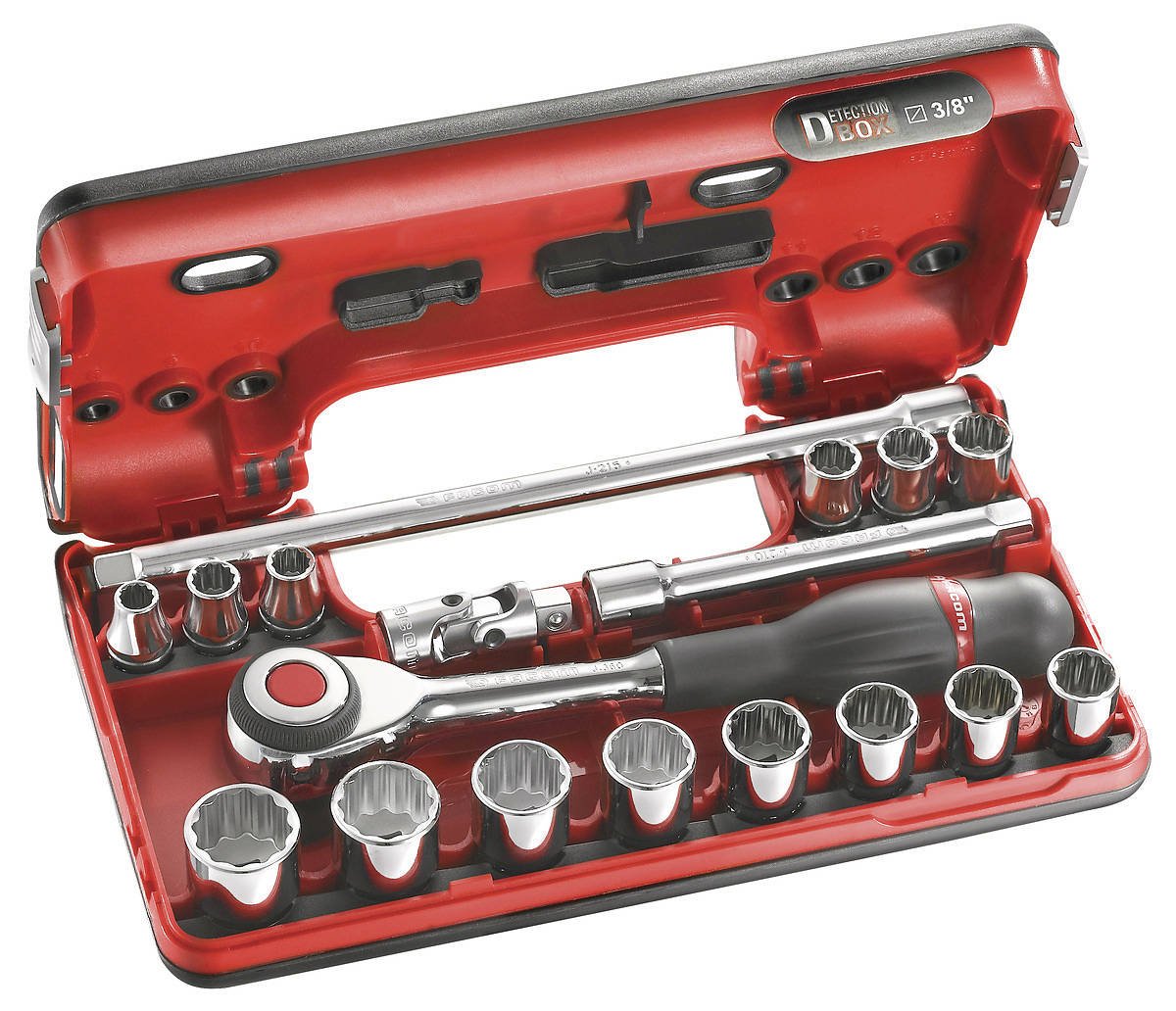 Facom J360DBOX112 - Set di chiavi a bussola da 3/8", in metallo, 50 x 124 x 280 mm, 2,13 kg, meccanico, metrico