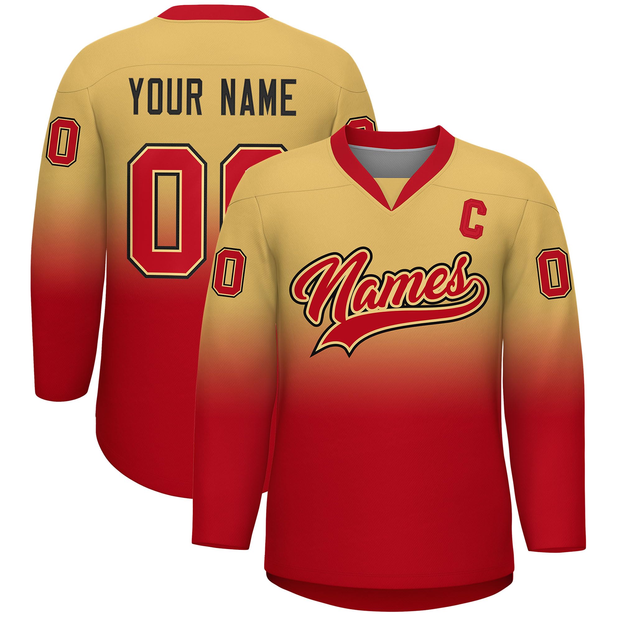 KXK Personalized V-Neck Hockey Jerseys for Men Youth,Custom Hockey Uniform Stitched or Printed Name Number Logo