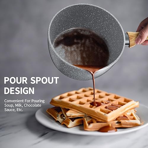 Miniatura 9 de Juego de sartenes con tapas, juego de utensilios de cocina antiadherentes, 5 piezas, sartén de 2.5 cuartos de galón, sartén de 10 pulgadas y sartén