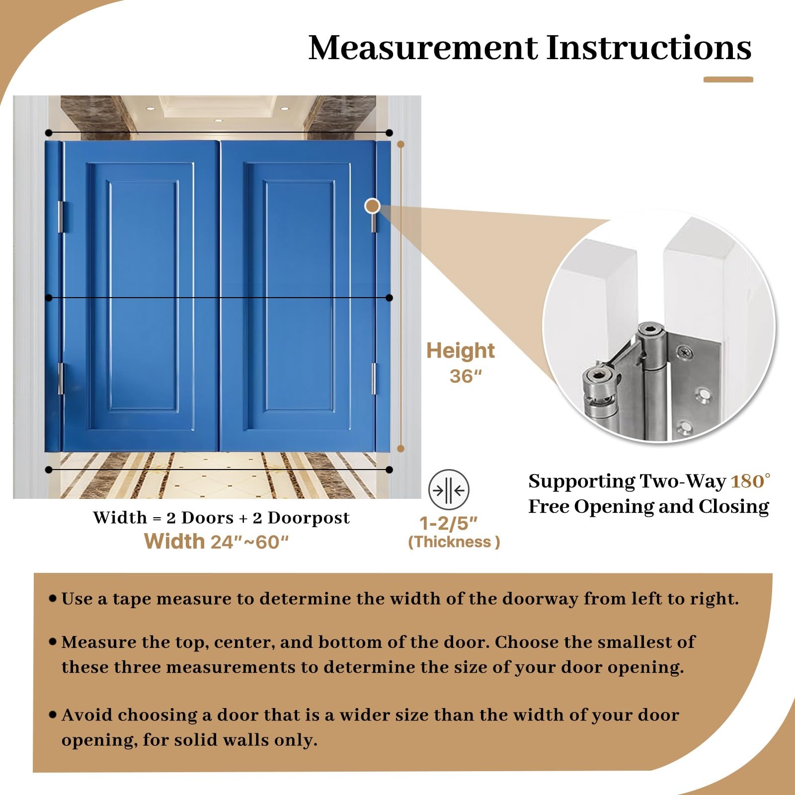 Porte blu scuro da 91/99/122/120 cm, porte interne aperte, con hins per cucina e design a mezza porta (W49 x H36)