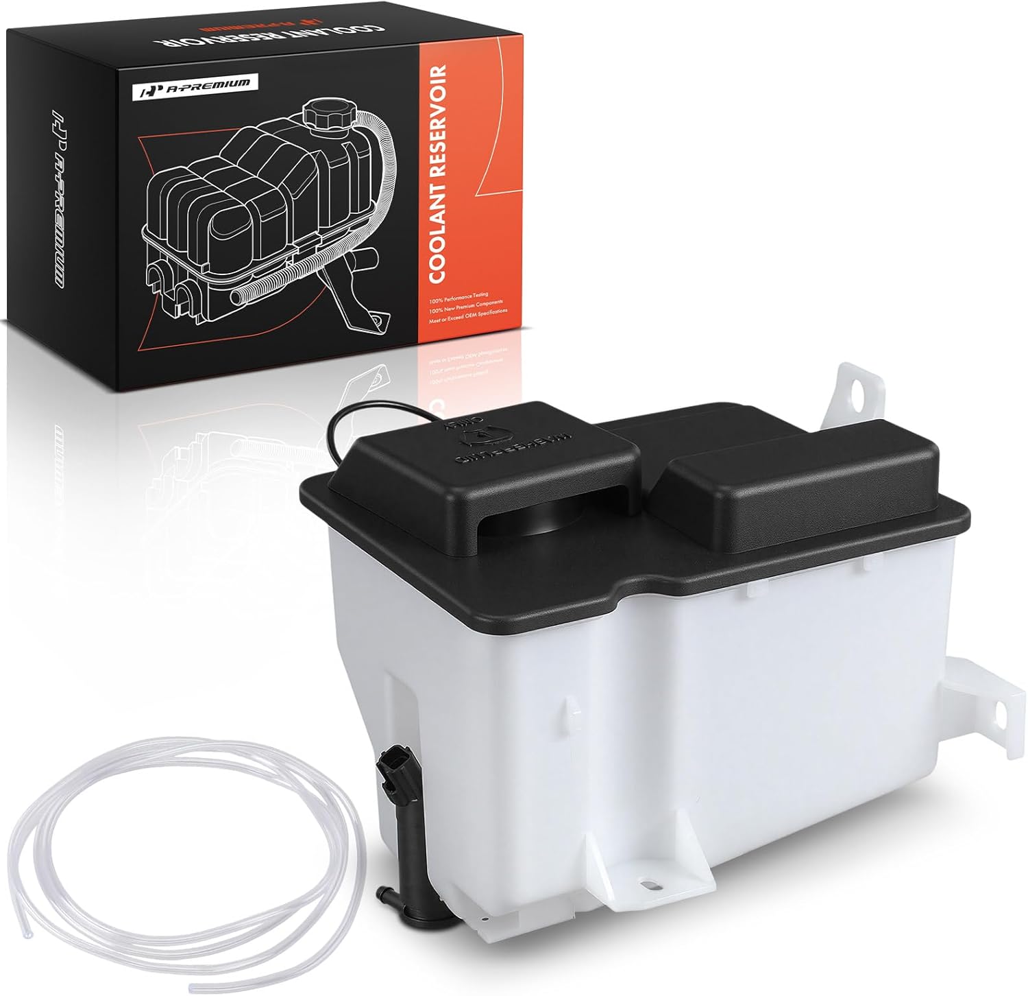 A-Premium Windshield Washer Reservoir Tank Assembly Compatible with Ford F-150 1998-2008, F-150 Heritage 2004, F-250 1998-1999 & Lincoln Mark LT 2006-2008 - with Cap & Washer Pump & Hose & Bracket