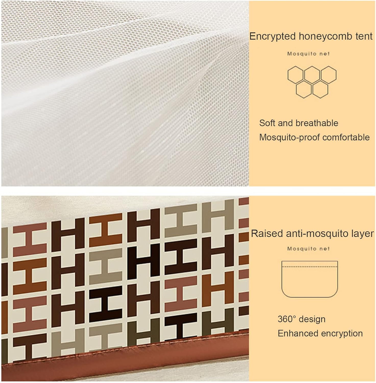 Mosquito Net Bed, Portable Foldable Flip Printed Mosquito Net, Suitable for Bed Camping Travel Home Outdoor (80x190cm)