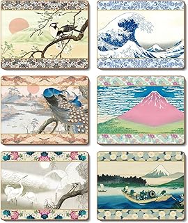 Cinnamon Japanese Landscapes Coasters 6 Pieces Set