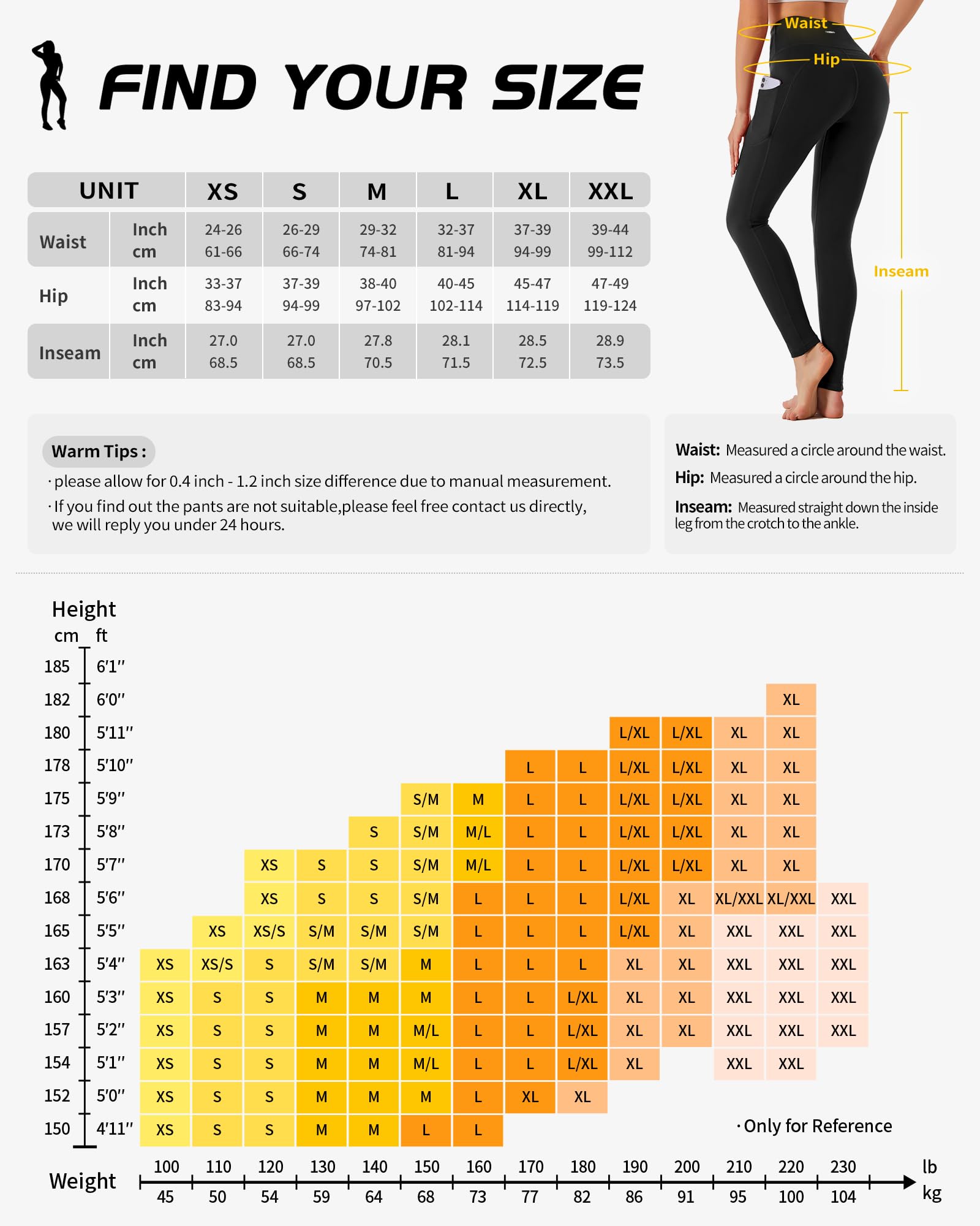 CAMBIVO Leggins Sportivi Donna, Leggins Push up a Vita Alta, Leggings Palestra Pantaloni Yoga Pants Elasticizzati Lunghi con Tasche per Fitness, Pilates, Sport, Gym, Running, Tempo Libero