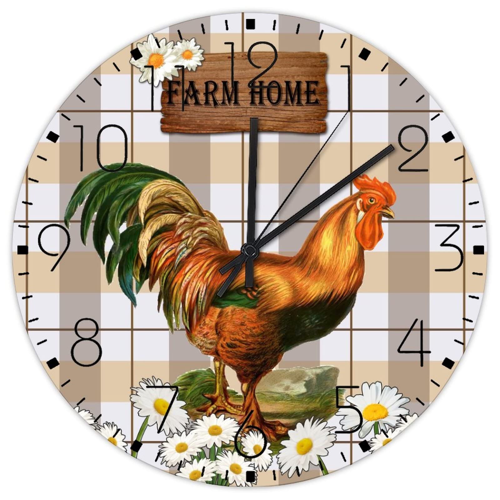 Horloge murale en bois rustique marguerite pour decoration interieur