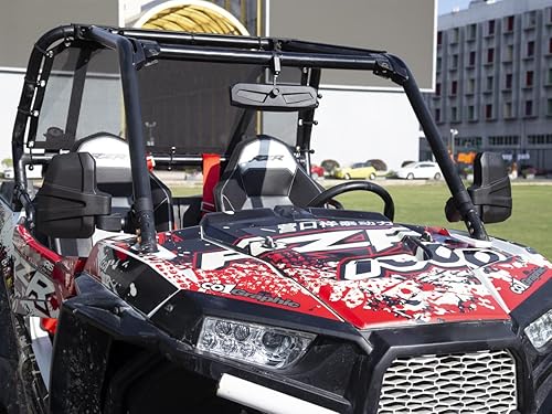 Miniatura 6 de Espejo retrovisor UTV para jaula antivuelco de 1.5 a 2.0 pulgadas, nuevos espejos RZR con ajuste simple del ángulo de visión, compatible con Polaris