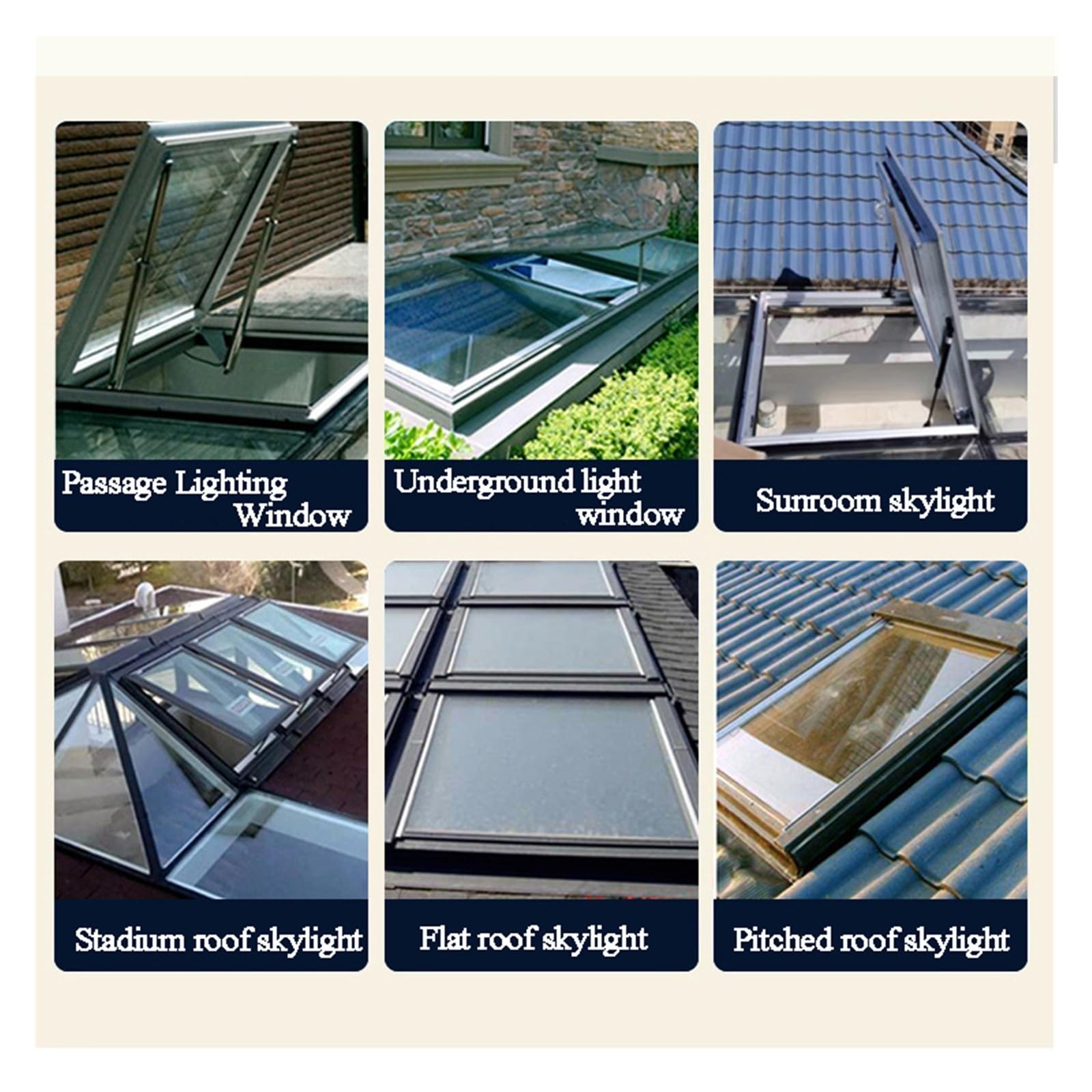 Générique Trappe de Toit sur Mesure pour Couloir, Double vitrage trempé avec Tige hydraulique, fenêtre de Toit pour combles, Durable et élégante, Dimensions : 85 x 65 cm (34 x 26 po)