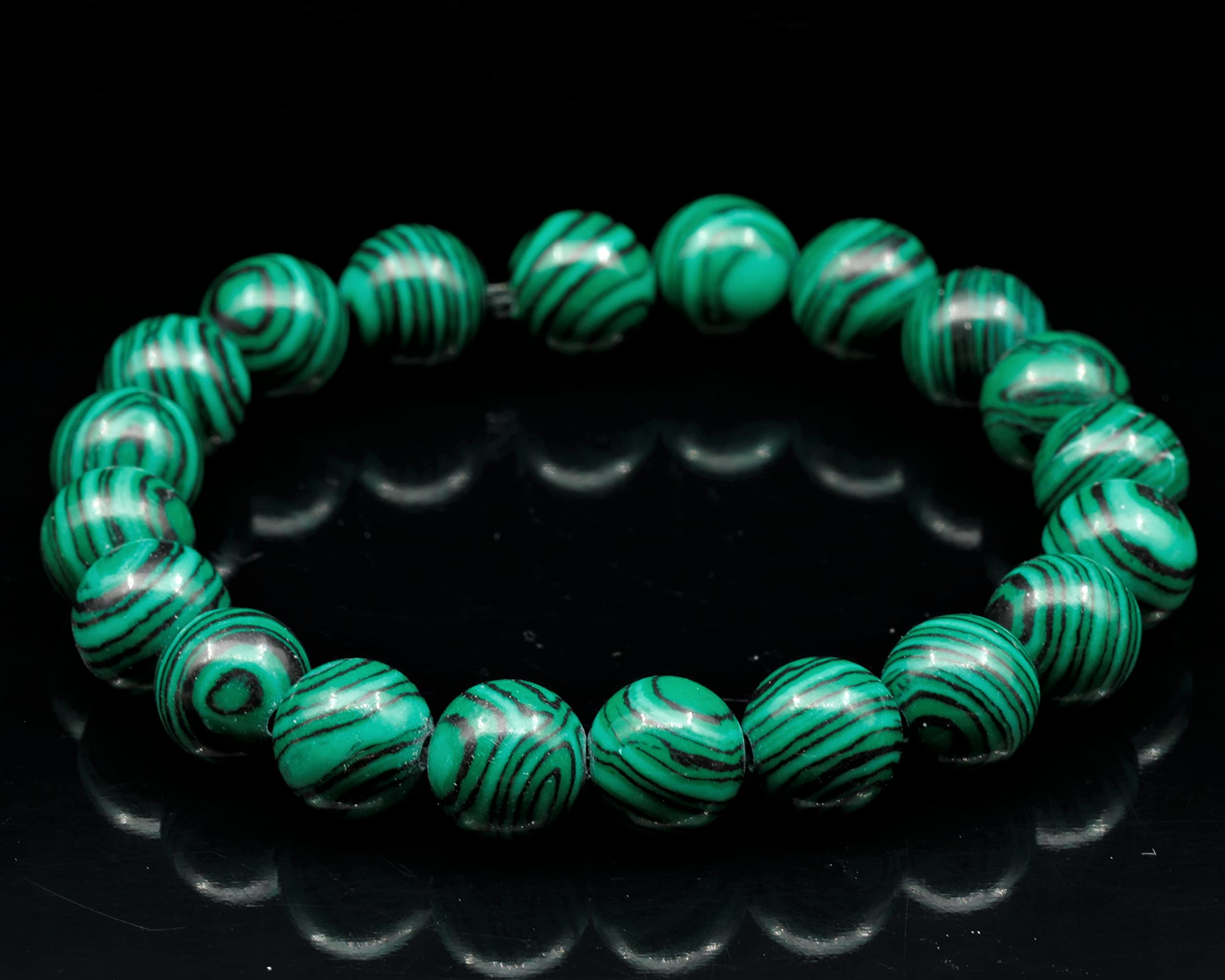 Dehnbares Armband mit natürlichen Malachitperlen, echter grüner Kristall, Waage, Edelstein elastisch, 8 mm Perlen, Modeschmuck