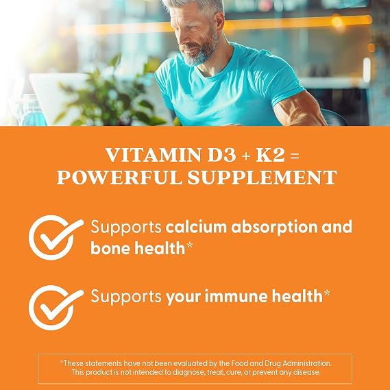 Doctor's BEST Vitamin D3 and K2 Supplement, for Men & Women, 60 Veg Caps
