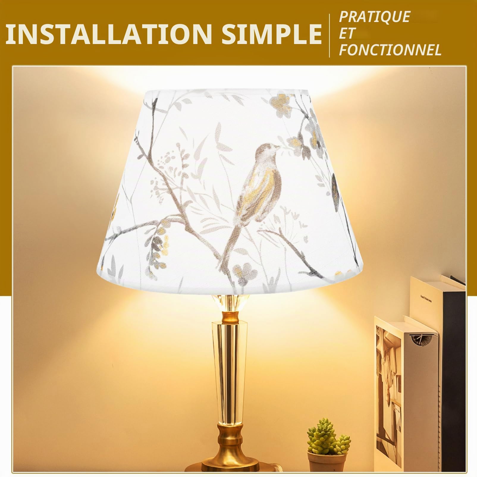 Abat-jour Tissu Fleuri Décoratif Pour Lampe De Bureau Accessoire Élégant Pour Lampe De Table Abat-jour De Remplacement