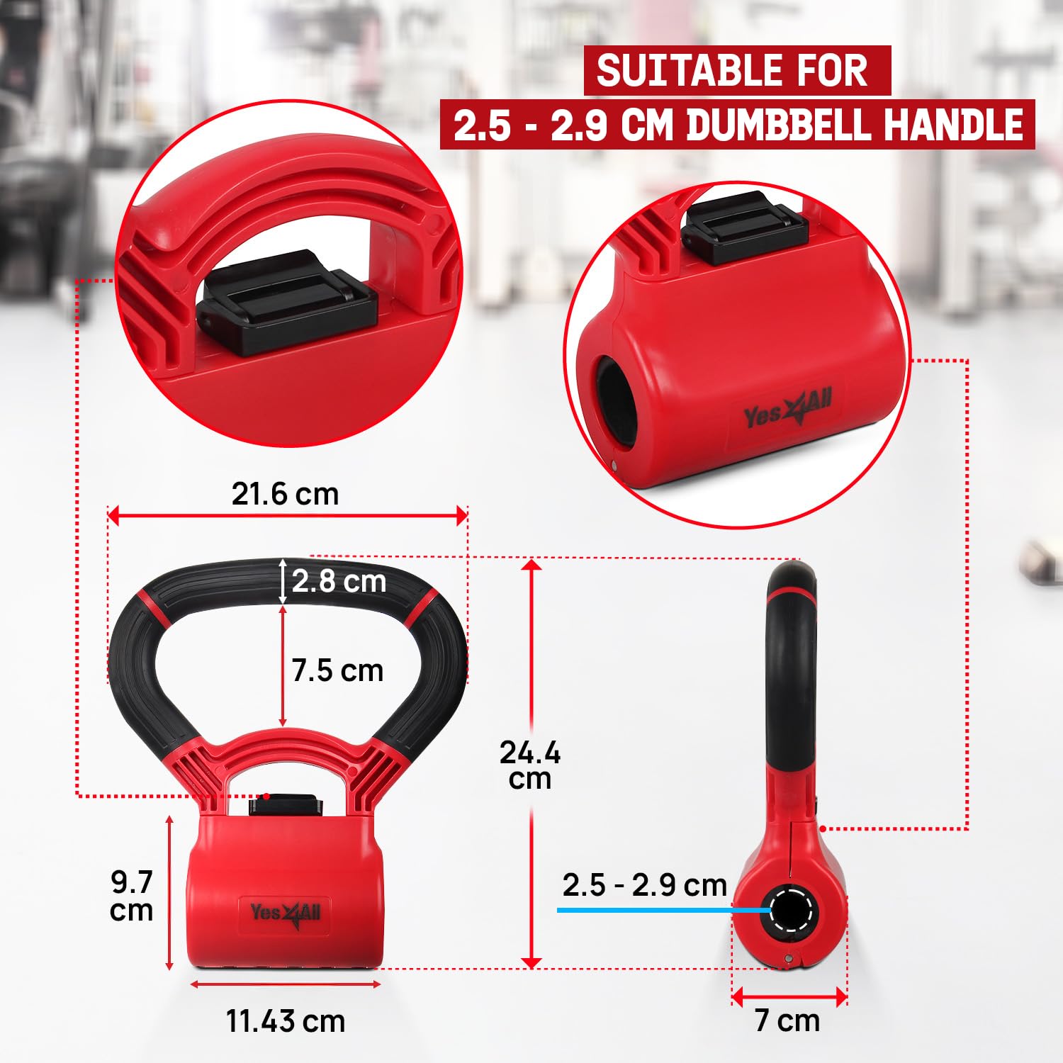 Yes4All Kettle Grip, Kettlebell Grip, Convierte Mancuernas en Kettlebells