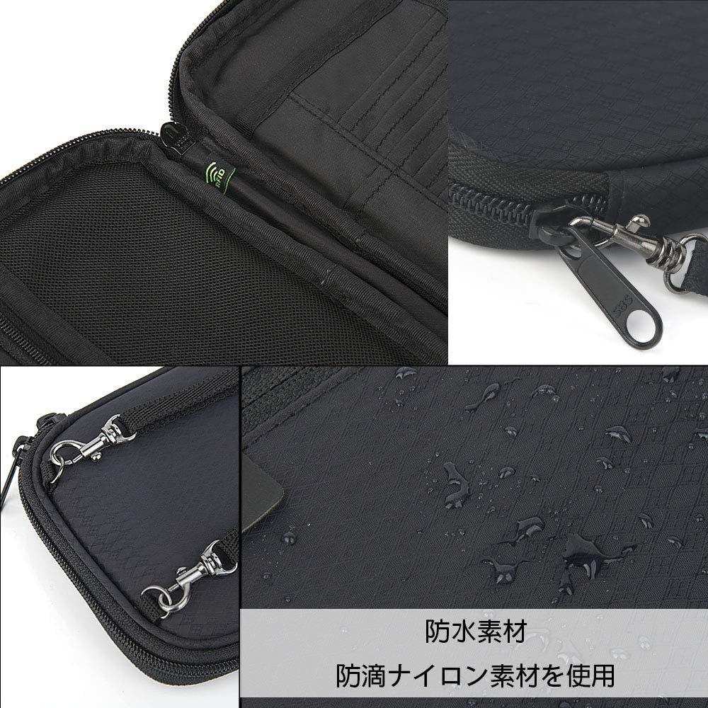 パスポートケース スキミング防止 防水 グレーインク