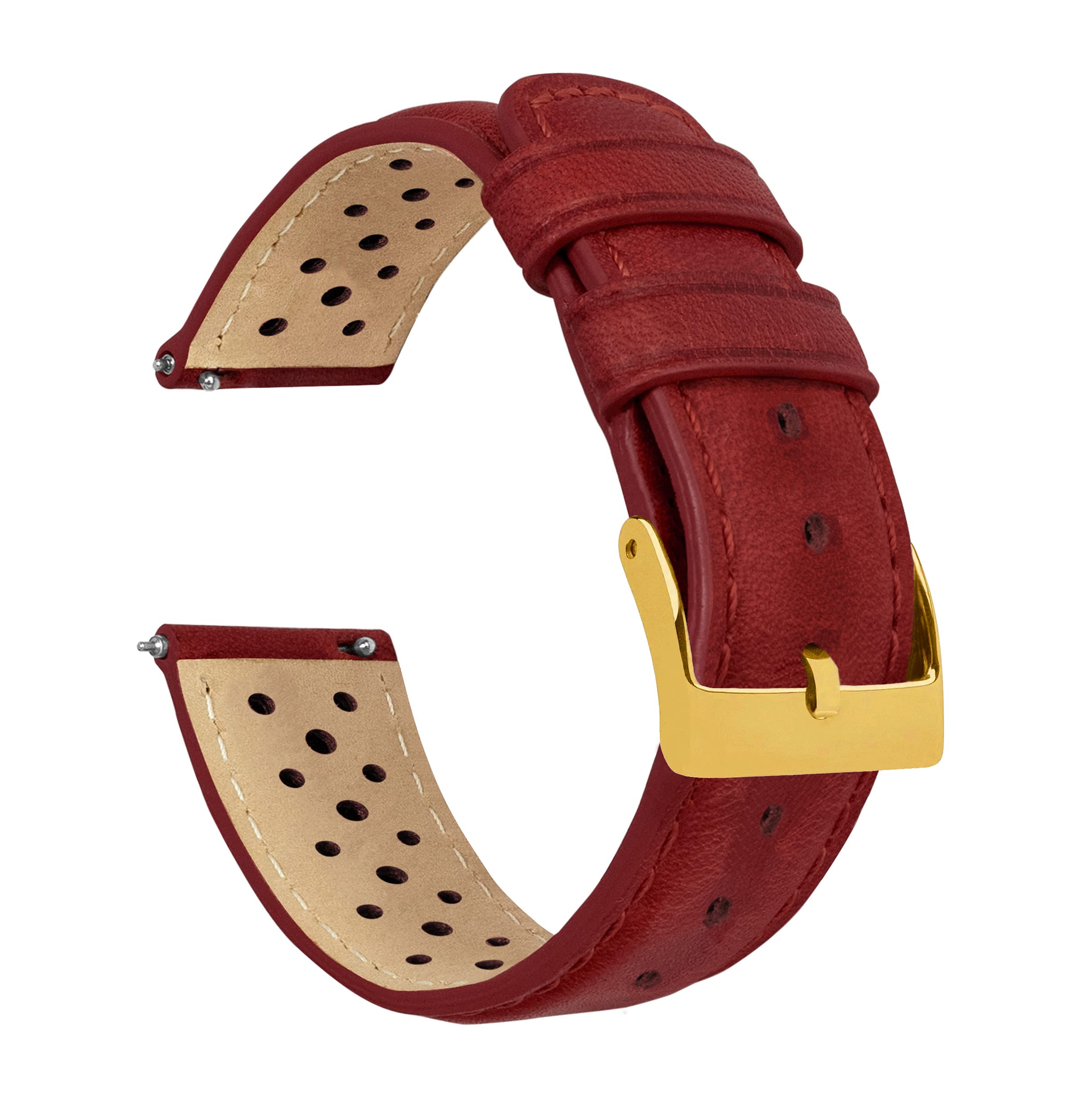 Barton Racing &amp; Rally Horween Leather Straps with Integrated Quick Release Spring Bars - Watch Bands