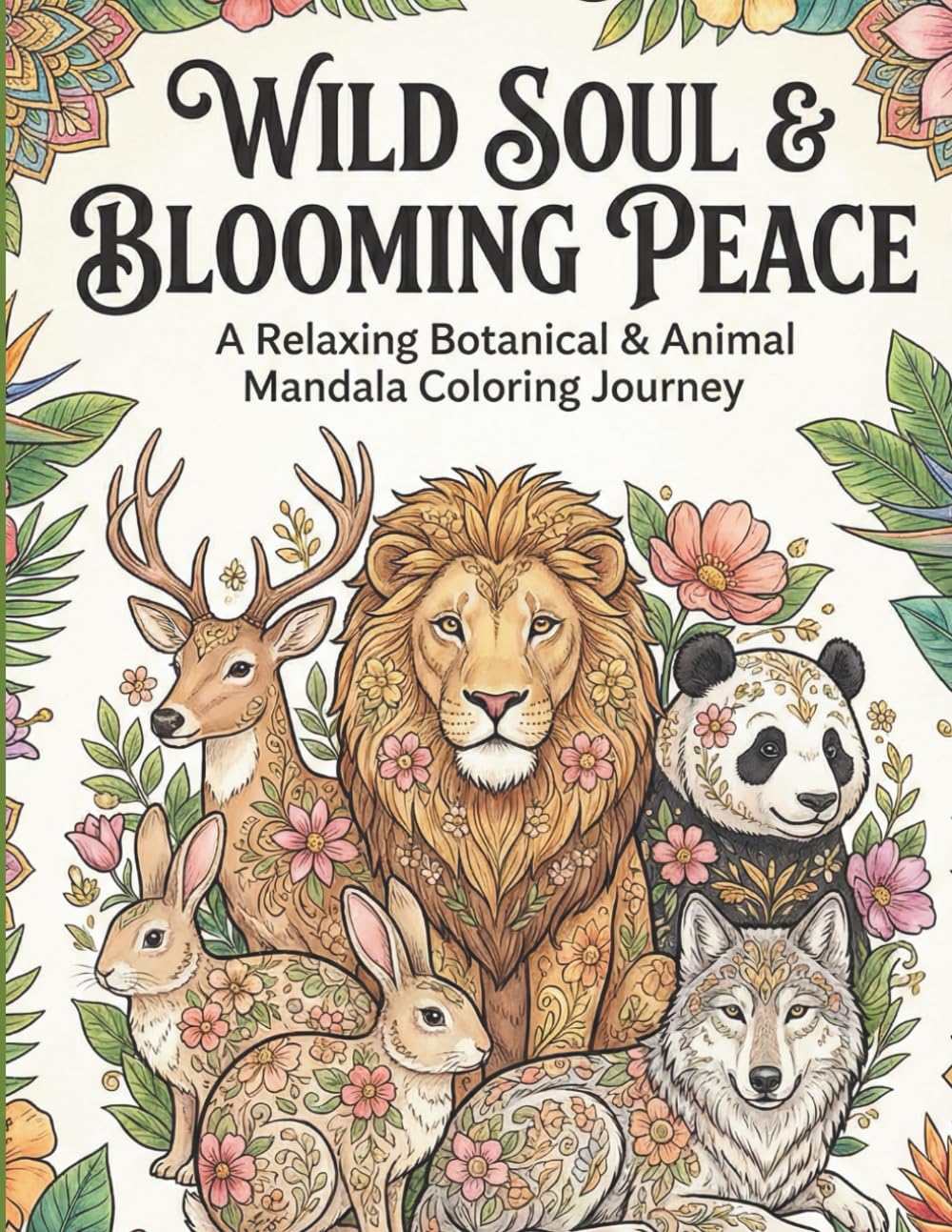 WILD SOUL & BLOOMING PLACE: A Relaxing Botanical & Animal Mandala Coloring Journey