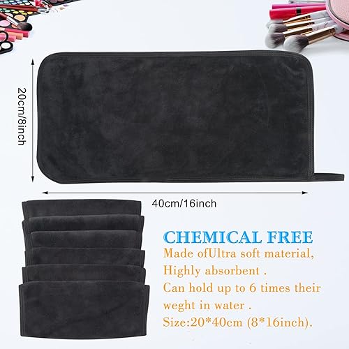 Vista 18 de SUNLAND Toallas faciales de microfibra reutilizables para quitar el maquillaje, paños faciales para baño, 11 x 11 pulgadas, paquete de 6