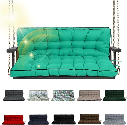 Miniatura 36 de Cojín de columpio para porche de tres asientos, cojines impermeables de repuesto con respaldo, muebles de jardín al aire libre, patio, cojines