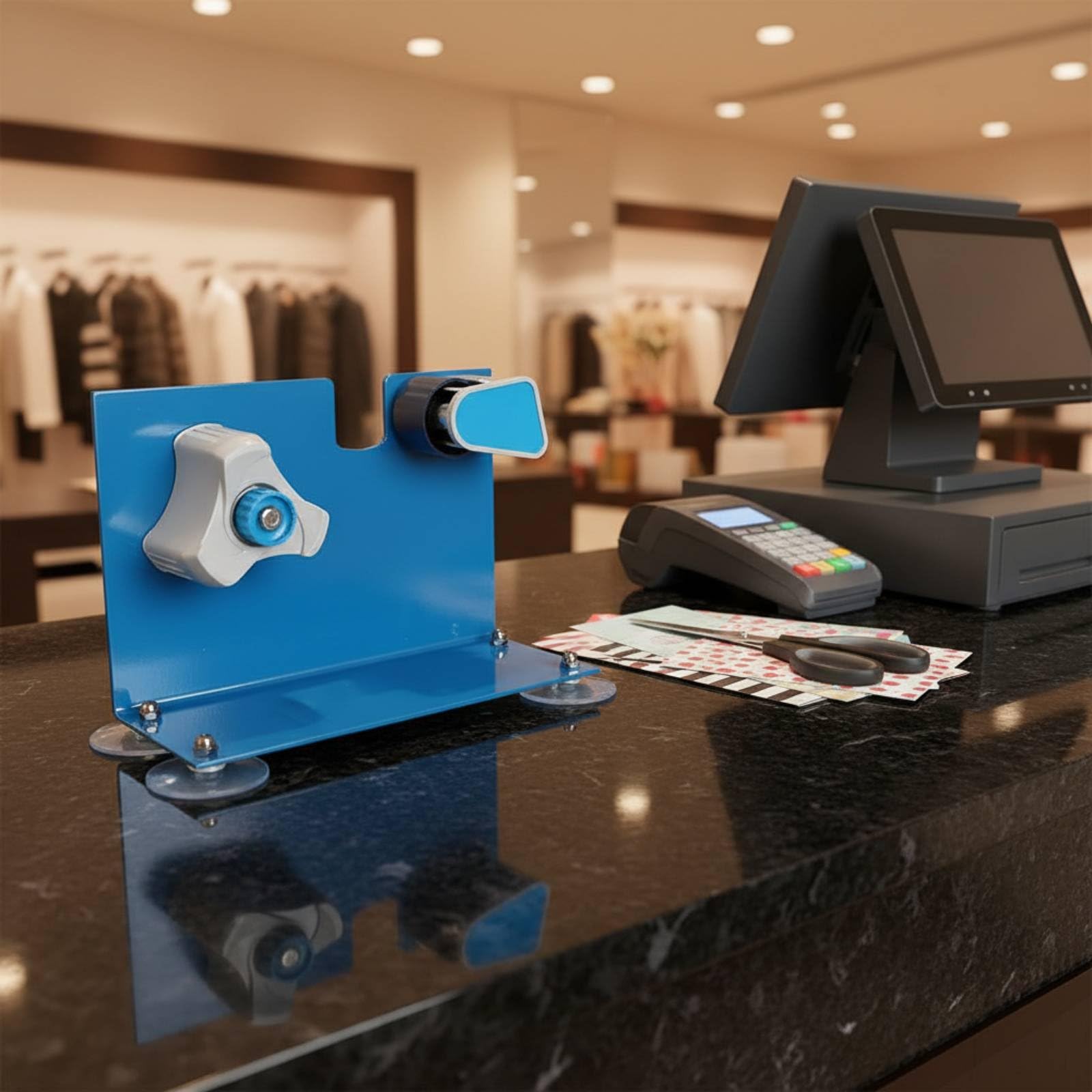 Dispenser di Nastro con Base a Ventosa Resistente Dispenser di Nastro con Taglio Dentata Universale Cancelleria per Imbtori