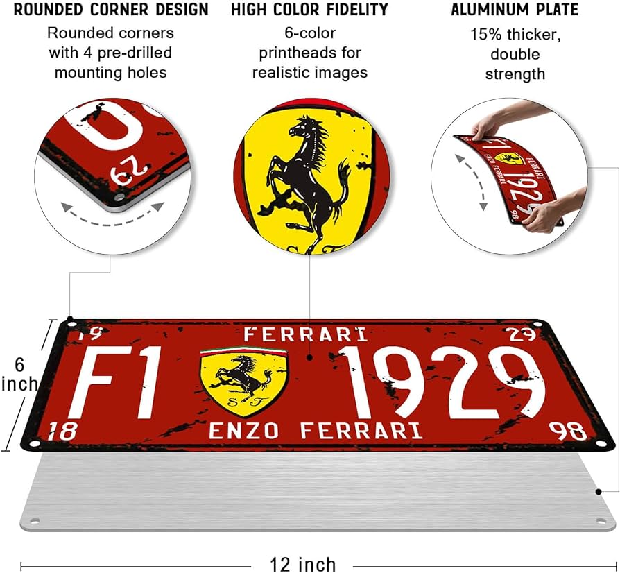 Amazon.com: BAYABU Metal Tin Signs car Plate enzo Ferrari Bar Pub