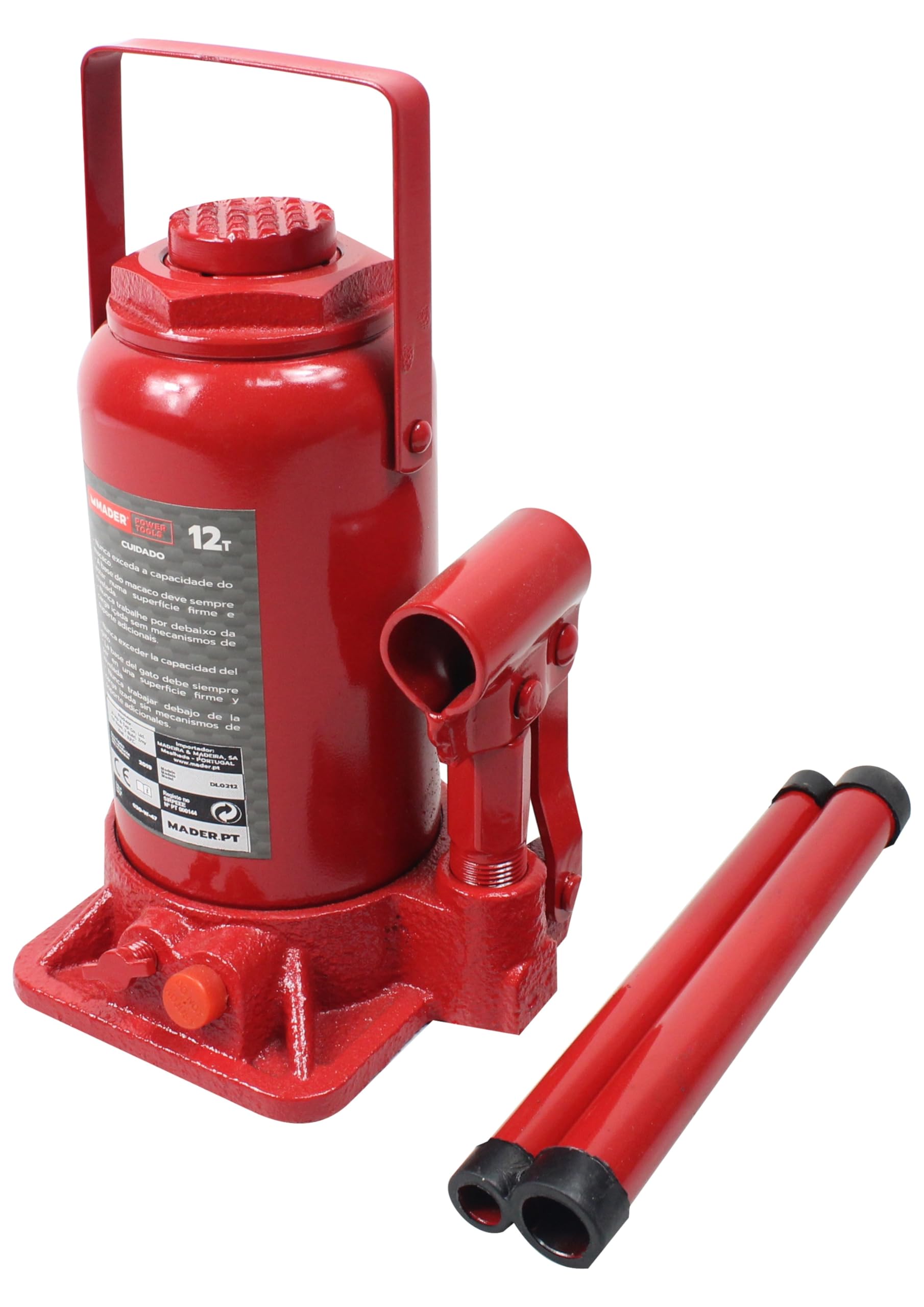 Cric Bouteille hydraulique 12T - Outil Robuste, capacité de 12 tonnes, idéal pour Les travaux Lourds dans l'automobile et la Construction