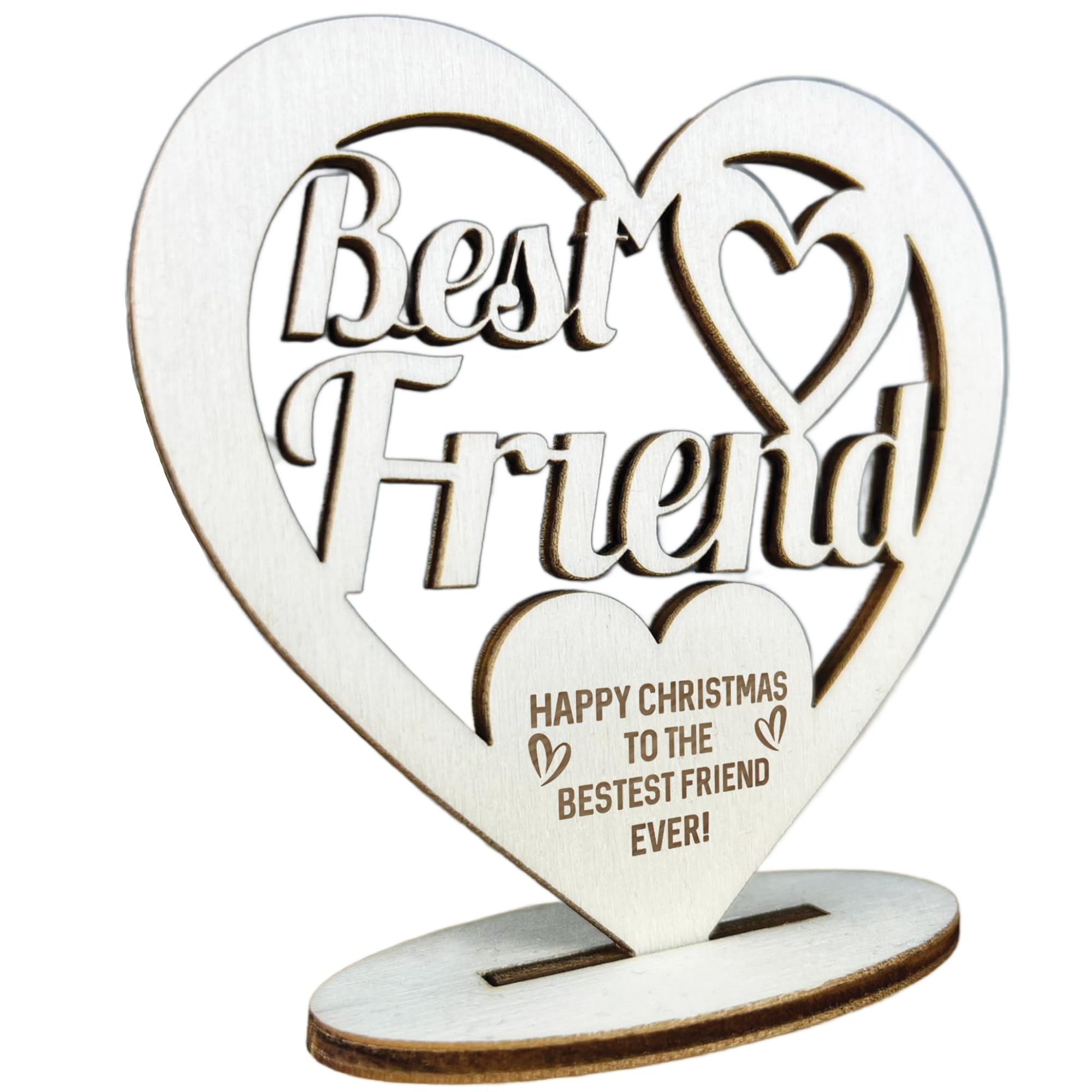 Red Ocean Best Friend Heart Standing Wood Sign Christmas For Him Her Friendship