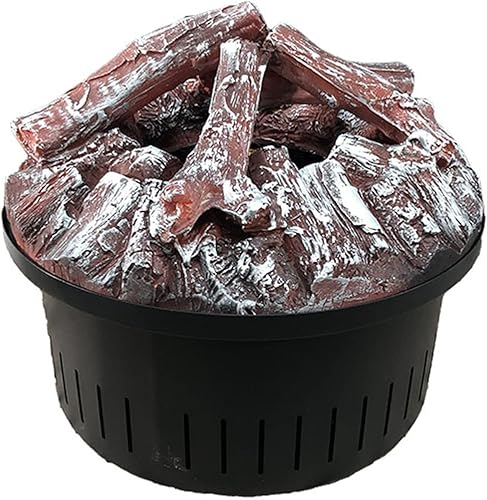 Chimenea eléctrica de vapor de agua, chimenea eléctrica con control remoto portátil de 17 pulgadas con efecto de llama realista, cama de brasa,