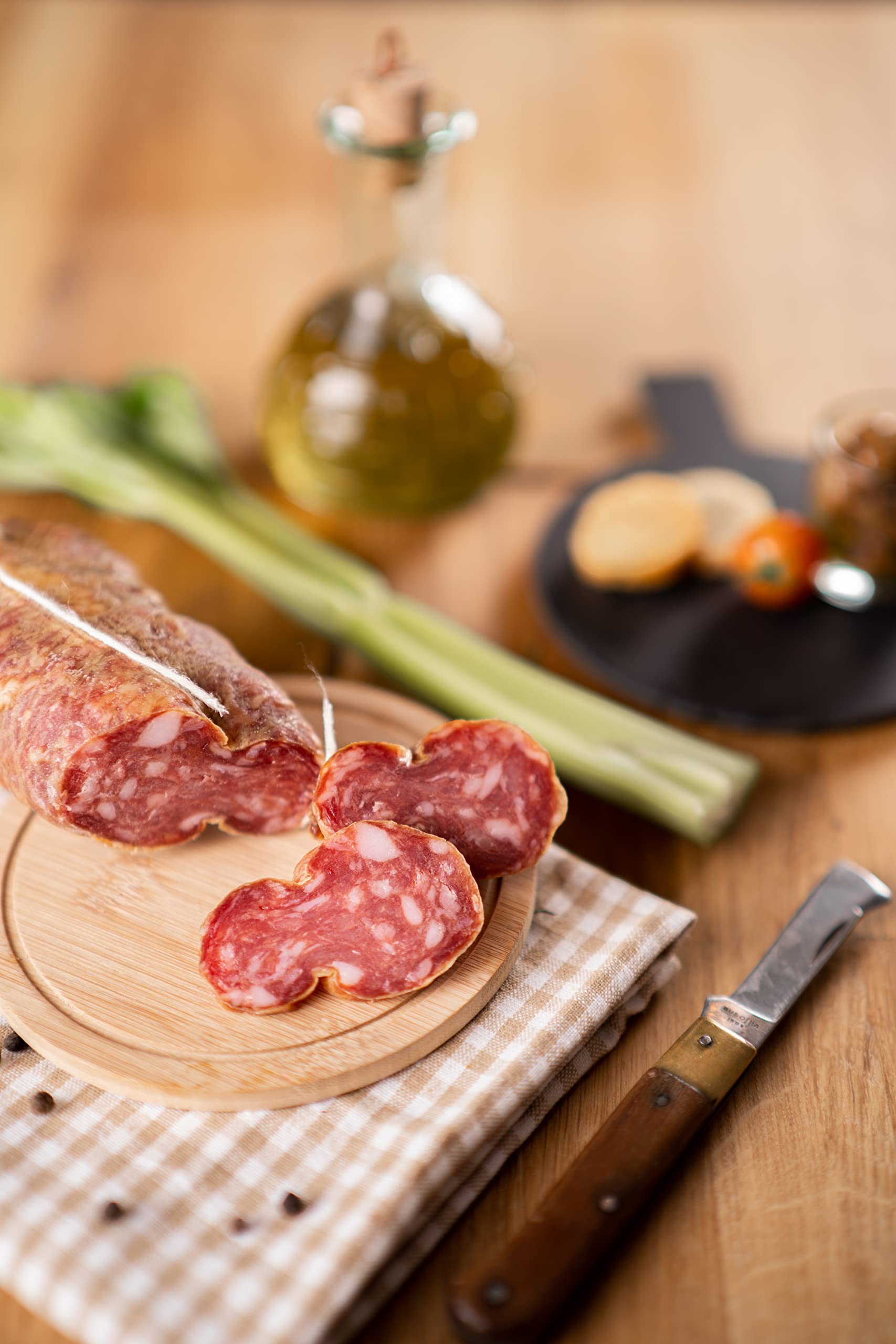 Moretti® Soppressata Stagionata Artigianale | Salame Tradizionale | Prodotto In Calabria | In Regalo Tagliere In Legno (Senza Peperoncino 2 Confezioni) - 5