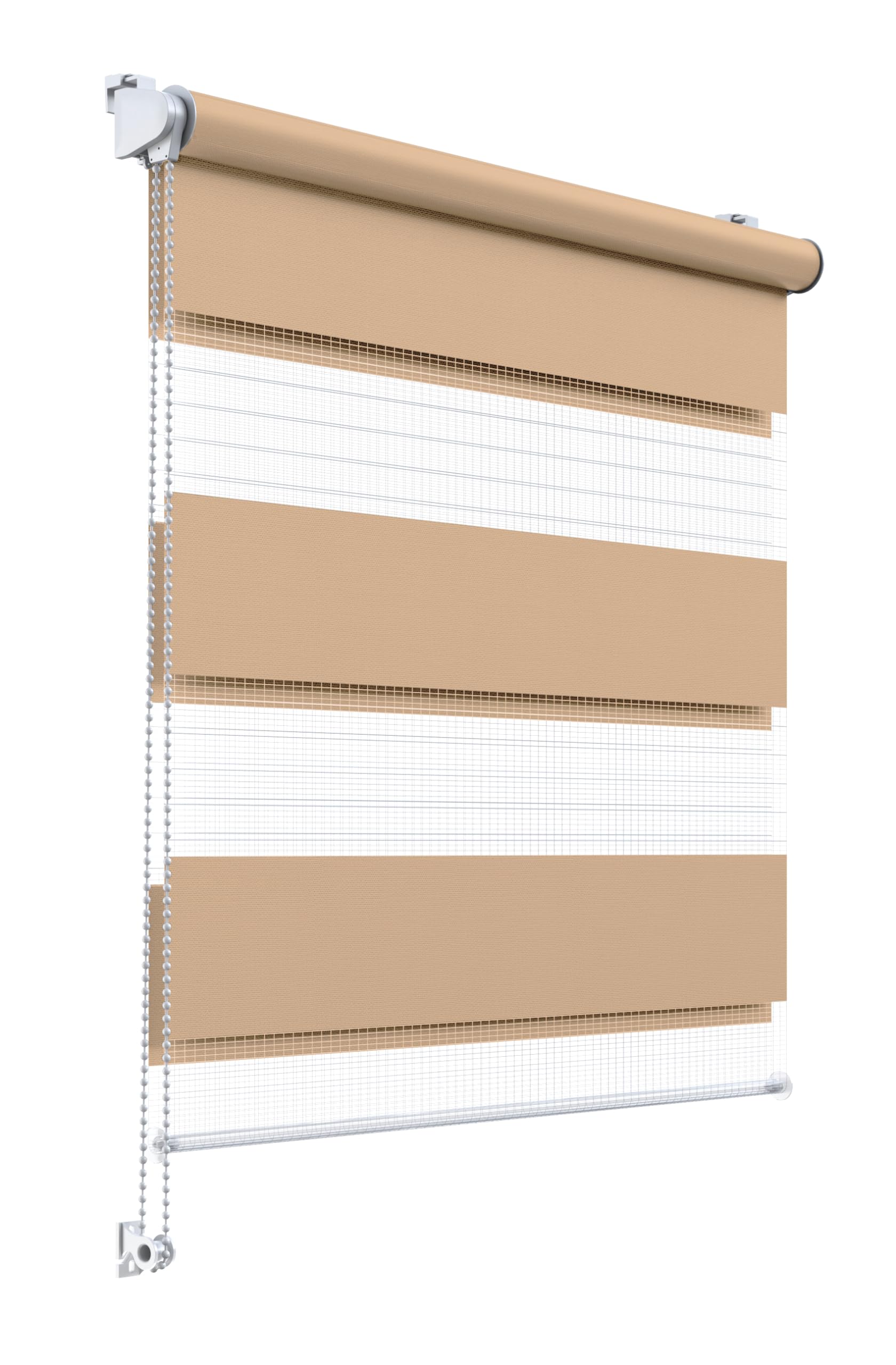 Stylo Estores Día Noche – Estor para Ventana – Sin Taladrar – Mecanismo Universal – Montaje Fácil – Estores con Cuerda – Semitransparente - 93x220 cm Vainilla